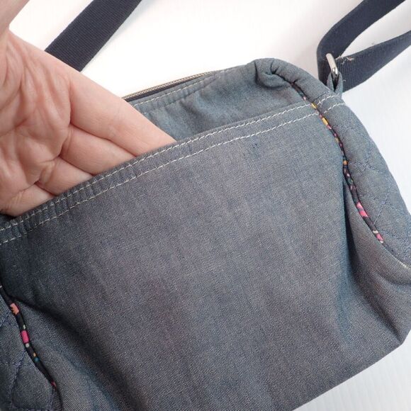 Vera Bradley Denim Floral Garden Snail Lined Crossbody Purse Bag - Picture 10 of 16